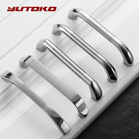 YUTOKO Modern Door Handles Kitchen Cabinet Handles and Knobs Silver Furniture Hardware Wardrobe Cupboard Handle Drawer Pulls ► Photo 1/6