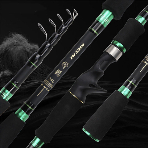 HFBIRDS Fishing Portable 1.8 M 2 Section Lure Rod Casting Spinning Wt 3g-21g Ultra Light Boat Carbon Lure Spinning Fishing Rods ► Photo 1/6