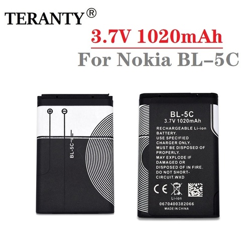 10Pcs BL5C / BL-5C Lithium 3.7V 1020mAh Li-Po Battery For Nokia 6267 6270 6330 6555 6600 6620 6630 1100 1101 1110 1112 1208 1600 ► Photo 1/6