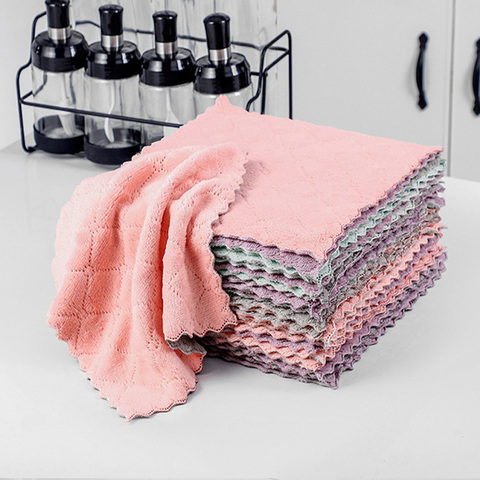1pc Kitchen Super Absorbent Microfiber Cleaning Cloth efficient Anti-grease wiping rags home washing dish kitchen Cleaning towel ► Photo 1/6