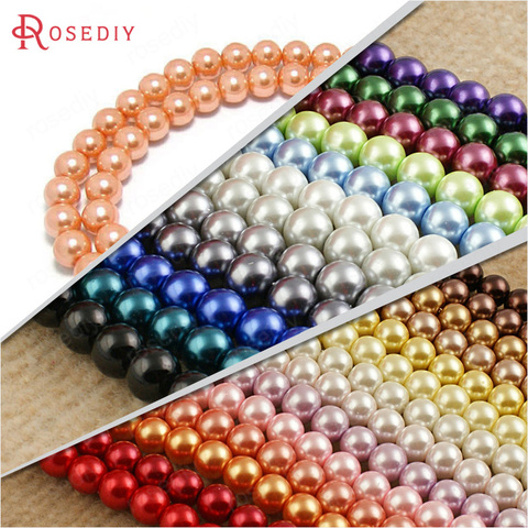 (A011)3mm 4mm 5mm 6mm 8mm 10mm 12mm 14mm 16mm Black White Gray Brown tone Round Glass Dyeing Color Beads Imitation pearls ► Photo 1/6