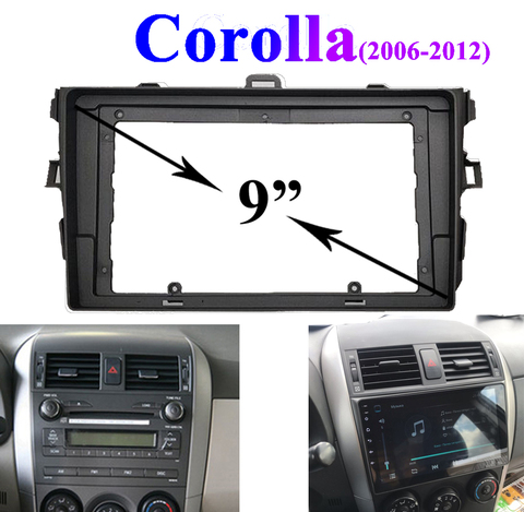 2din car radio frame for Toyota Corolla  2006 2007 2008 2009 2010 2011 2012 to 9 inch 2 din car android Multimedia video player ► Photo 1/6