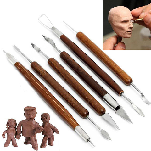 Polymer Clay Sculpting Tools Set 5 Pcs Pottery Tool Kit Ceramic Pottery &  Clay Ribbon Wood Modeling Tools Kit 5 Pack 