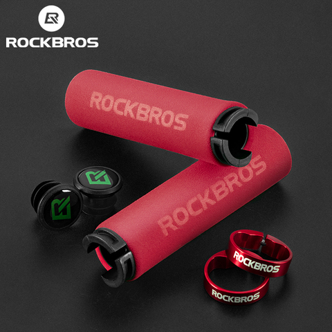 ROCKBROS Bicycle Grips MTB Silicone Sponge Handlebar Grips Anti-skid Shock-absorbing Soft Bike Grips Ultraight Cycling Handlebar ► Photo 1/6