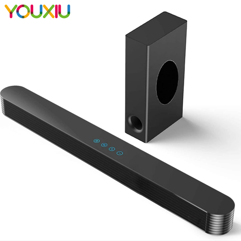 120W Bluetooth Soundbar with Subwoofer Wired Soundbar Bluetooth Speaker for TV Bass Adjustable Surround Sound for Home Theater ► Photo 1/6