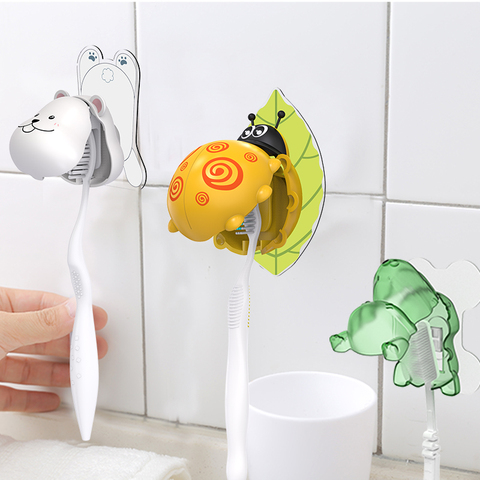 Cartoon Toothbrush Holder Automatic Toothpaste Dispenser Holder Bathroom Accessories Set Wall Mount Rack Bathroom Tools Set ► Photo 1/6