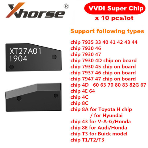 Original Xhorse VVDI Super Chip XT27A01 XT27A66 Transponder for VVDI2 VVDI Mini Key Tool 10pcs/lot ► Photo 1/2