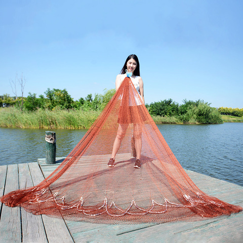 Lawaia Traditional Cast Net Hand Throw Fishing Trap Net Strong Tire Line Manually Spread Fish Nets Automatic Casting Landing Net ► Photo 1/5