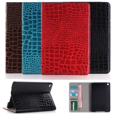 Hard Plastic Case For apple ipad Mini 4 Crocodile PU Leather Smart  protector for iPad Mini4 7.9 inch Flip Case with Card holder ► Photo 1/6