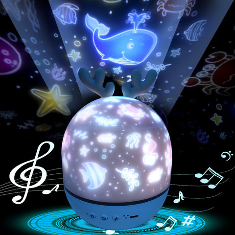 Night Lamp Projector Starry Sky Night Light Projector Bedroom Decor Bluetooth Rotating Music Children's Night Light Kids Gift ► Photo 1/6