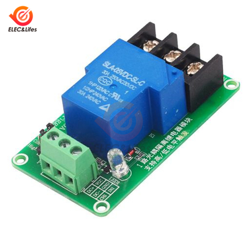 DC 5V 12V 24V 1 Channel Relay Module 30A with optocoupler isolation high and low level trigger relay module ► Photo 1/3