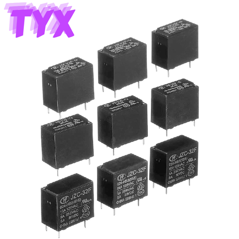 5PCS Power Relay JZC HF32F-G-005-HS JZC-32F-012-HS HS3 JZC-32F-005-HS JZC-32F-024-HS HS3 10A 250VAC 5V 12V 24V 10A 4Pin ► Photo 1/6