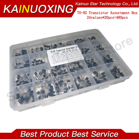 24 Values TO-92 Transistor Assortment Assorted Kit Each BC327 BC337 BC517 BC547 BC548 BC549 2N2222 3906 3904 5401 5551 C945 1015 ► Photo 1/1