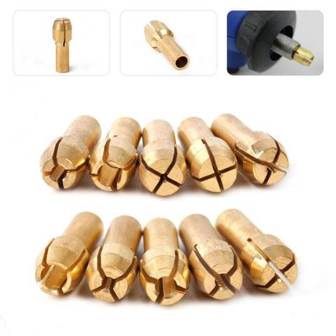 10pcs/lot Mini Drill Brass Chuck Collet Drill Bit 0.5/ 0.8/ 1.0/ 1.6/ 1.8/ 2.0/2.2/ 2.4/ 3.0/ 3.2mm Set Fit Nut ► Photo 1/5