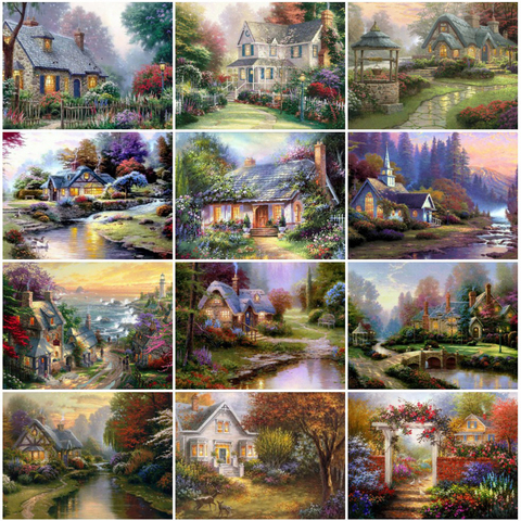 EverShine 5D DIY Diamond Painting Full Drill Square Garden Diamond Embroidery House Rhinestone Cross Stitch Mosaic Wall Decor ► Photo 1/6