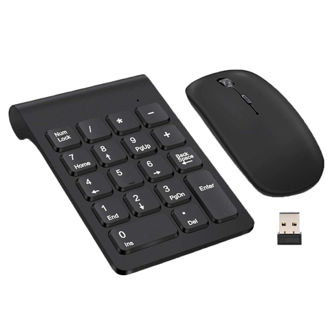 2.4G Wireless Mini Digital Keyboard and Mouse Set 18 Keys USB Number Numeric Keypad Pad Mouse for Laptop PC Notebook Desktop ► Photo 1/6