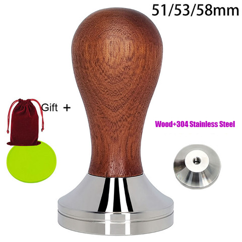 Coffee Tamper Calibrated Tamper 51/53/58mm Coffee Press Tool with 304 Stainless Steel Base & Solid Wood Handle ► Photo 1/1