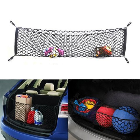 Adjustable 90*40 CM Universal Envelope Car Trunk Luggage Storage Cargo Net - Universal Stretchable Truck Net with 4 Hooks ► Photo 1/3