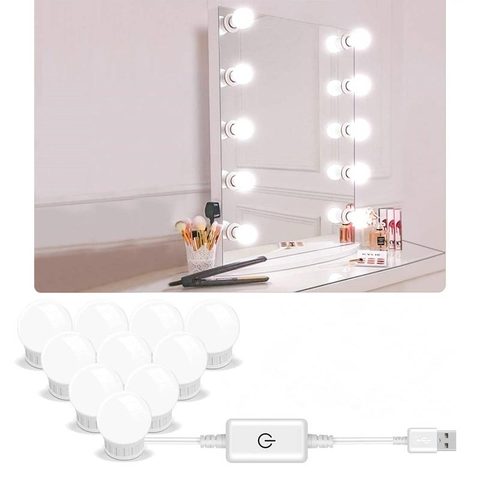 5v Led Makeup Mirror Light, Hollywood White Led Bulb Vanity Makeup Table Mirror