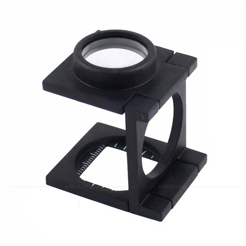 K9 Optical Glass Lens Magnifier With Scale Zinc Alloy Black Paint Three Folding Cloth Magnifying Glass Loupe ► Photo 1/6