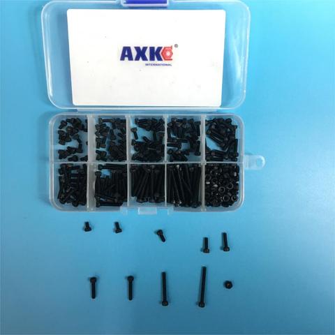 Hex Socket Allen Bolt Head Screw And Nut Assortment Kit Set 300pcs/set Black Machine M2*3/4/5/6/8/10/12/16/20 + Alloy Steel ► Photo 1/6