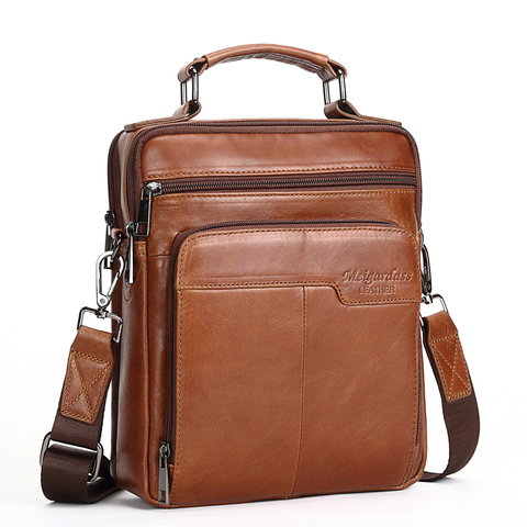 MEIGARDASS Genuine Leather Messenger Bag Men Shoulder Bag Travel Crossbody Bags for men business iPad Handbags Male Totes Purse ► Photo 1/6