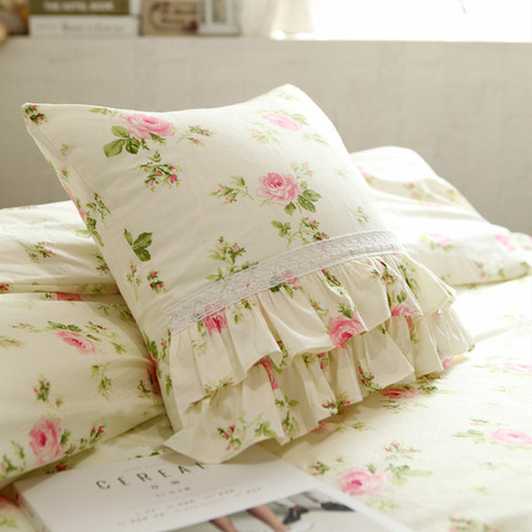 Pastoral flower print cushion cover ruffle Lace pillow cover beauty cake layers princess bedding pillowcase decorative pillows ► Photo 1/3