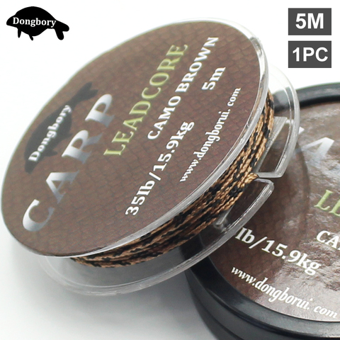 5M Carp Fishing Line Leadcore 12 Braided Hooklink Lead Core Leader Camouflage Brown Carp Rig Wire Quick Sinking Hook Line Tackle ► Photo 1/6