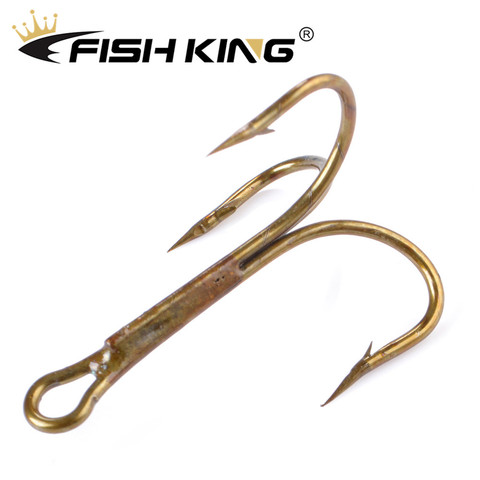 FISH KING 20pcs/pack Fishing Hook High Carbon Steel Treble Overturned Hooks Fishing Tackle Super Sharp Triple Hooks For Bass ► Photo 1/6