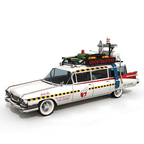 Ghostbusters Car Ecto-1A 1:20 Folding Cutting Mini Handmade 3D Paper Model Papercraft DIY Kids Adult Origami Craft Toys ZX-016 ► Photo 1/6