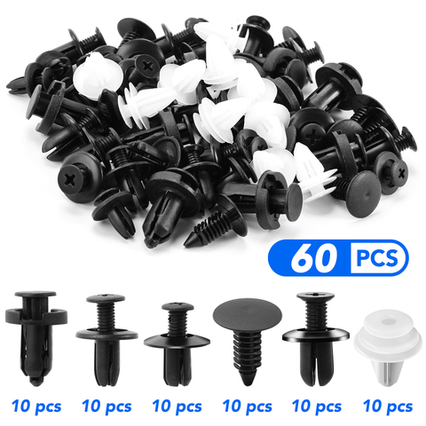 6 Size 60pcs Auto Fastener Clip Mixed for Mitsubishi motors asx lancer 10 9 x outlander xl pajero sport 4 l200 carisma ► Photo 1/6