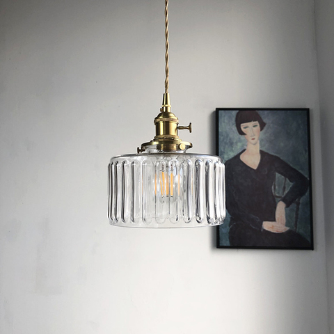 Color Nordic Pendant Light Lamp Glass Design Deco Led Hanging Light Fixtures Bedroom Modern Copper Japanese Luminaire Suspension ► Photo 1/6