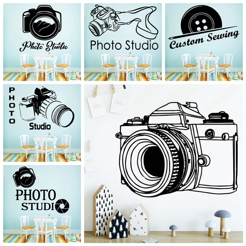 Creative photography Camera Taking Pictures Wall Sticker Vinyl Modern Fashion Photo Studion Home Decoration For Camera Lovers ► Photo 1/6