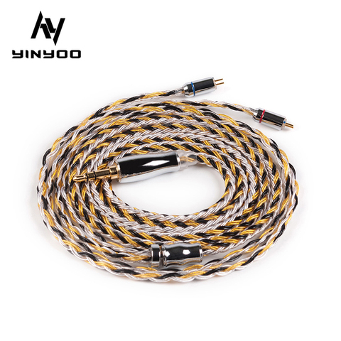 Yinyoo 16 Core Upgraded Silver Plated Copper Cable 2.5/3.5/4.4MM With MMCX/2pin/QDC TFZ Connector For KZ ZS10 ZSN Pro AS16 ZSX ► Photo 1/6