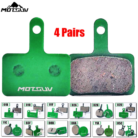 MOTSUV 4 Pairs Bicycle Ceramics Disc Brake Pads for MTB Hydraulic Disc Brake SHIMAN0 SRAM AVID HAYES Magura Formula Bicycle Pads ► Photo 1/6