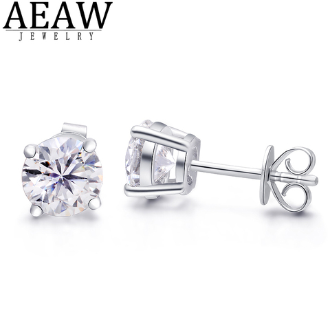 AEAW Round Moissanite Cut Total 2.00ct 6.5mm Diamond Test Passed Moissanite Silver Earring Jewelry Girlfriend Gift ► Photo 1/6