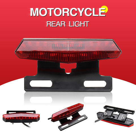 Universal Motorcycle Tail Brake Light Scooter Light Rear Brake Stop Waterproof Double Flash Warning Dynamic Turn Signal Light ► Photo 1/6