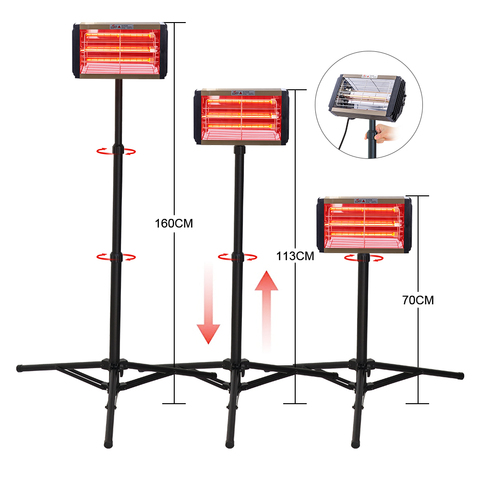 1000W Handheld Infrared Paint Lamp Shortwave Heater Baking Lamp Light Liftable Car Body Paint Drying Lamp Auto Parts Repair Tool ► Photo 1/6