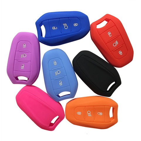 Shell Cover Holder Car Key Fob Case 5008 DS5 DS6 For Peugeot 208 DS3 For Citroen C4 C5 X7 Silicone Rubber Smart Remote Key Cover ► Photo 1/6