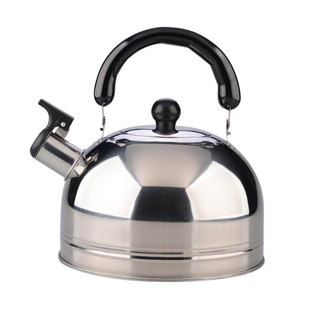 Silver 2L Stainless Steel Tea Kettle Whistling Tea Kettle for Stovetop or Induction Cooker Fast Boiling Heat Water Tea Pot