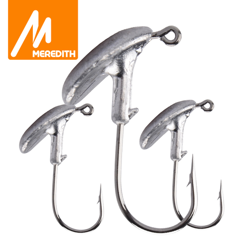 MEREDITH 10PCS/Lot 3.5g 5g 7g 10g 14g Blood Slot Lead Jig Head Tumbler Fishing Hooks for Soft Lure Carbon Steel Fishing Hoooks ► Photo 1/6