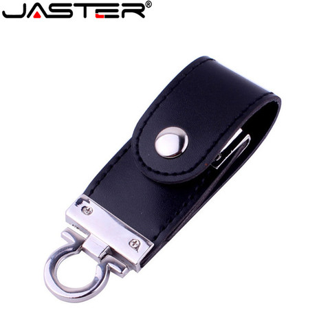 JASTER wholesale Leather USB Flash Drive pendrive 4GB 8GB 16GB 32GB 64GB keychain Pen drive 32GB flash Memory stick usb creativo ► Photo 1/5