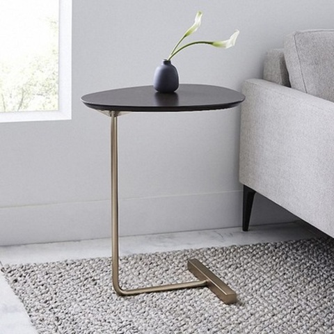 JOYLIVE Simple Modern Side Table Iron Art Sofa Corner Table Lazy Bedside Reading Oval Coffee Table Tea Solid Wood Counter Top ► Photo 1/6