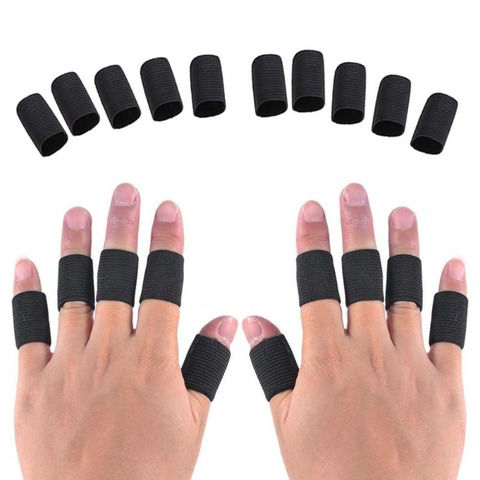 10pcs Stretchy Sports Finger Sleeves Arthritis Support Finger Wrap Guard Outdoor Basketball Beach Volleyball Finger Protection ► Photo 1/4