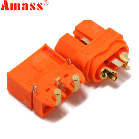 5/10 pair AMASS XT60 2+1 Connector With Signal Pin XT60IPW XT60I Horizontal Rectangular Plate Plug Two Core Version For Rc Parts ► Photo 1/6