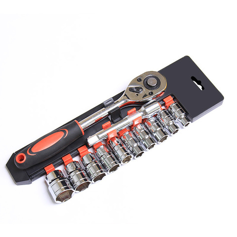 12Pcs 1/4 3/8 1/2 Inch Ratchet Socket Wrench Set Multi-function Spanner Bicycle Motorcycle Car Repairing Tool Set ► Photo 1/6