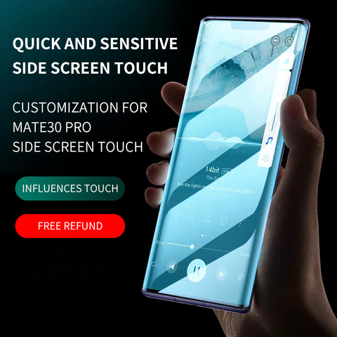 UV Liquid Full Glue Tempered Glass For Huawei Mate 20 30 40 P30 P40 Nova 7 Honor 30 Pro Plus 3D Curved edge Screen Protector ► Photo 1/6