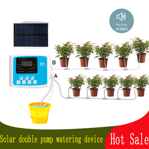 1/2 Pump Intelligent Drip Irrigation Water Pump Timer System Garden Automatic Watering Device Solar Energy ChargingPotted Plant ► Photo 1/6