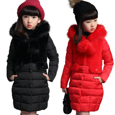 NEW Girl Winter Cotton-Padded Jacket Children's Fashion Coat Kids Outerwear Baby's warm down jacket Children Clothing 4-12 years ► Photo 1/6