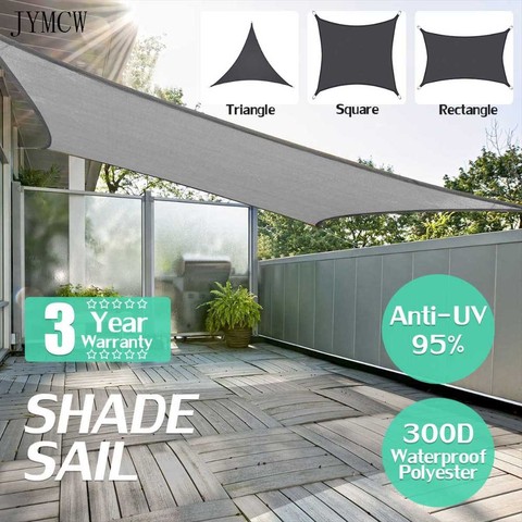 Gray 300D waterproof shade sail, anti-ultraviolet awning, ultralight garden swimming pool awning, shade sail, camping awning ► Photo 1/6